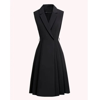 Long Slim Blazer Vest Ladies Sleeveless High Coat