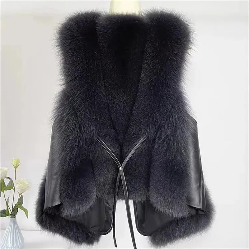 Synthetic Fur Vest Short Style