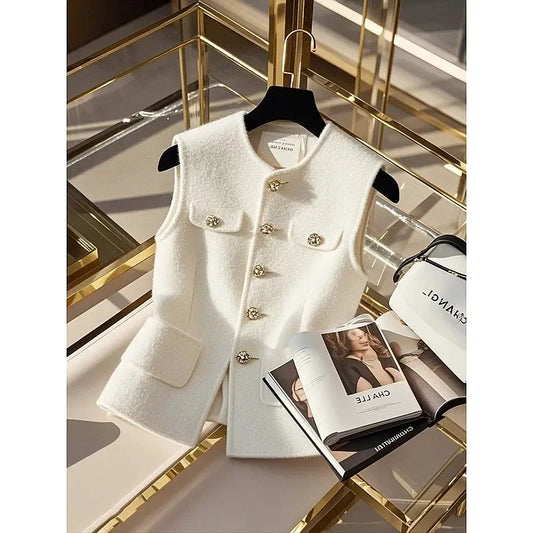 Casual Button Solid Color Sleeveless Vest Tank Top