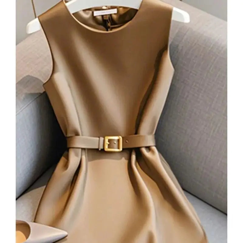 Elegant Formal Dress With Belt