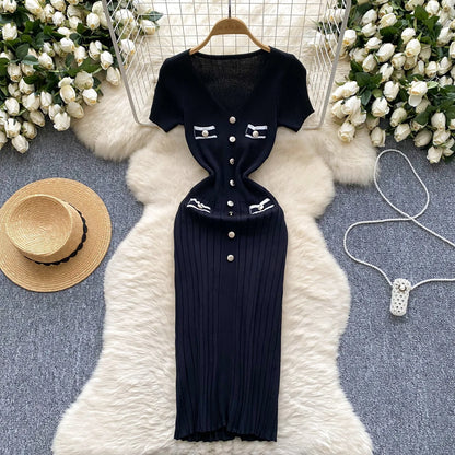 Knitted Short Sleeve Dress