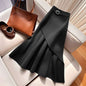 Asymmetric Skirt High Waist Patchwork skirt