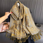 Pashmina Shawl Lady Wrap Warm Winter Scarves Design Print Female Foulard Cotton Stoles Scarf 2023