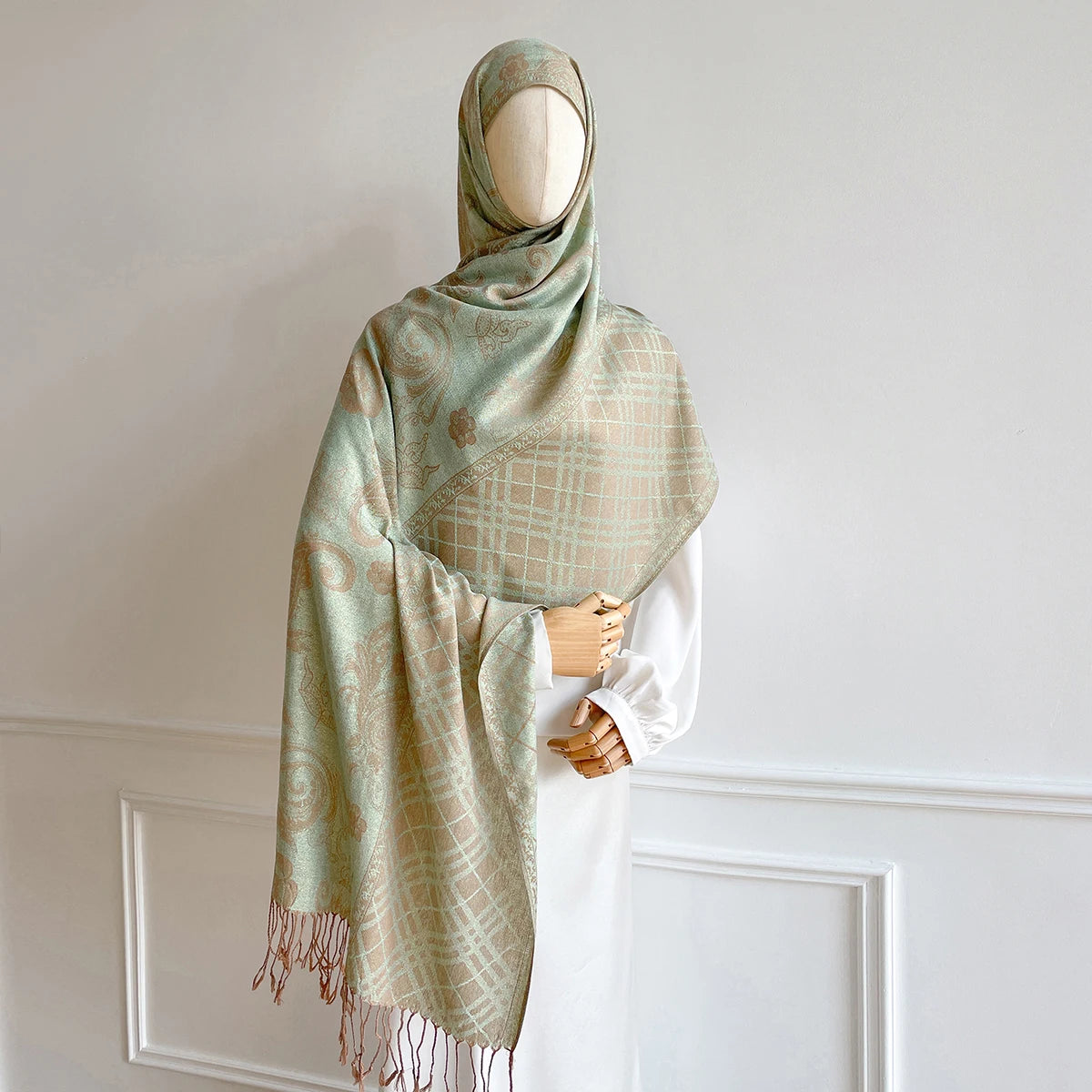 Scarf Cashmere Feeling Pashmina Shawls Tassel Hijab Head Wraps Femme Winter Scarves