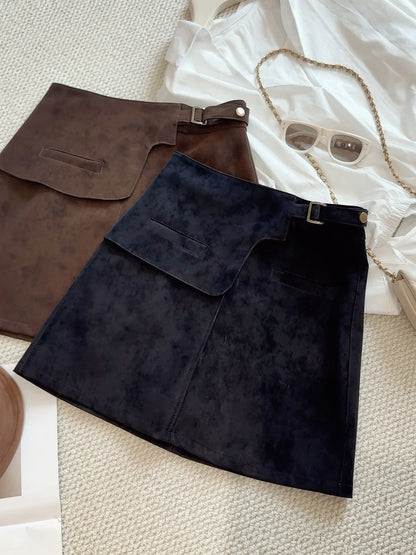 suede mini skirt