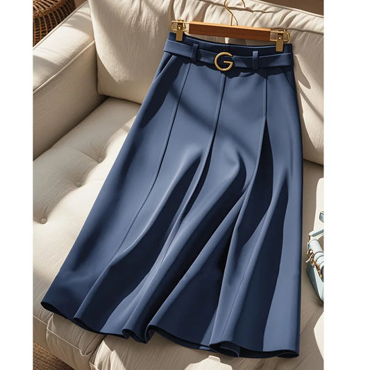 Navy Mid-length Skirts