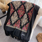 Cashmere Scarf for Women Floral Embroidery Pashmina Blanket Thick Shawl Wrap Neckerchief Elegant Lady Poncho Bufanda