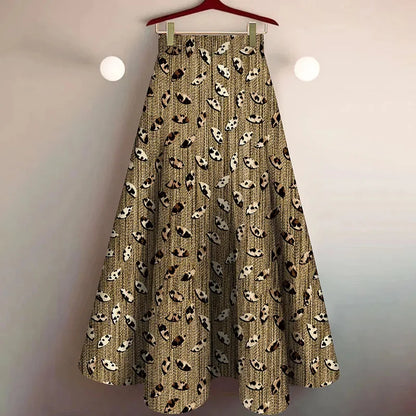 Skirt Hanging Over The Knee High Waist Printing Skirts Female