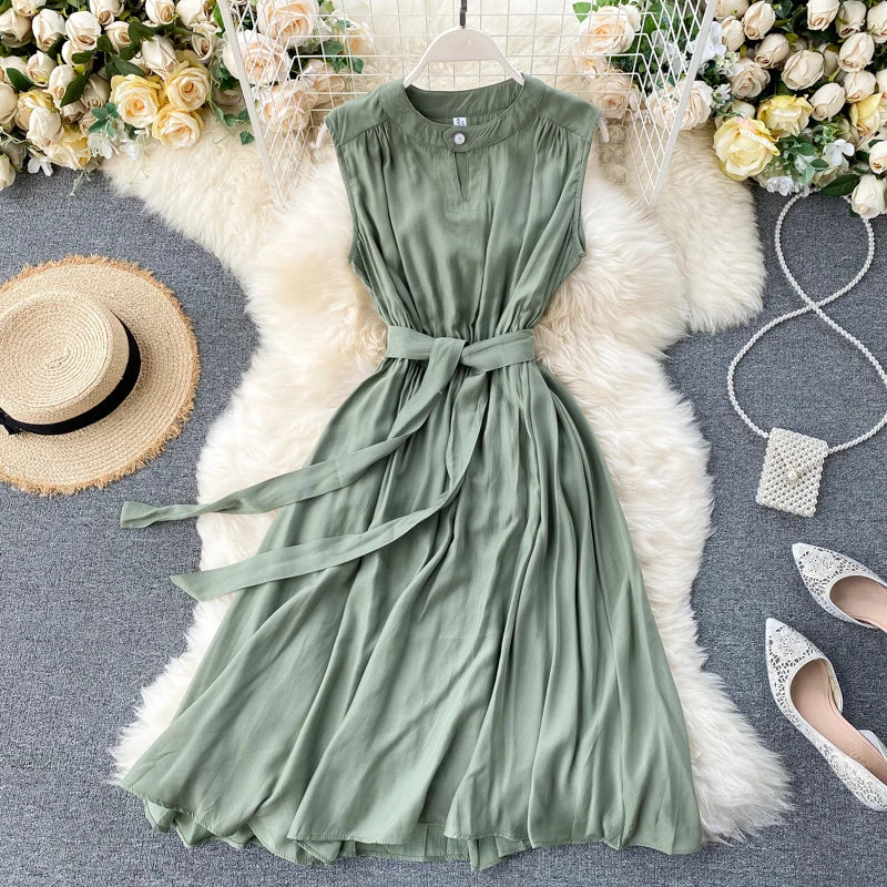 Casual Solid Sleeveless dress