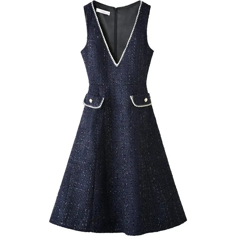 Woolen Strap Vest Dress
