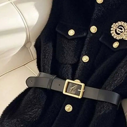 Button Knitted Solid Color Women Thin Tank Top