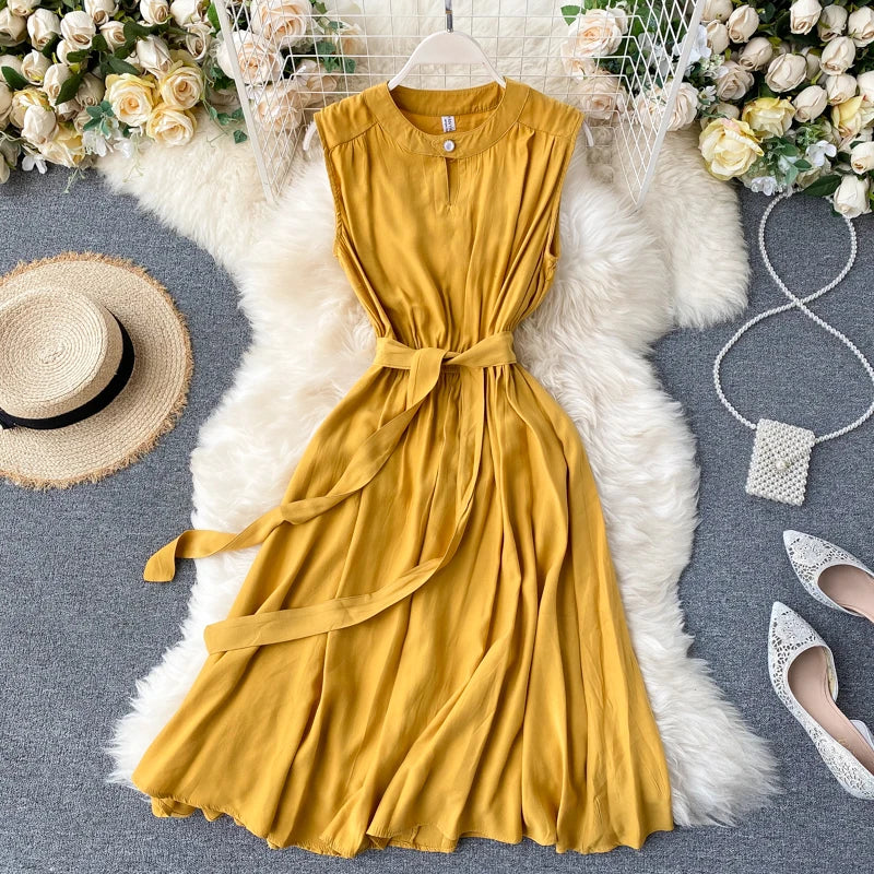 Casual Solid Sleeveless dress