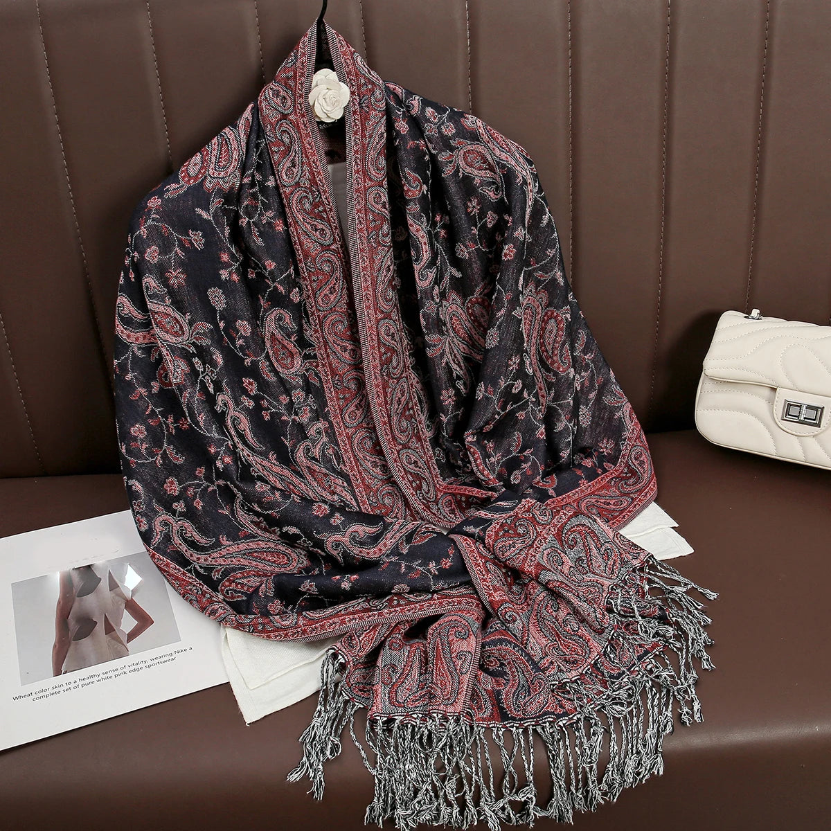 Pashmina Shawl Lady Wrap Warm Winter Scarves Design Print Female Foulard Cotton Stoles Scarf 2023