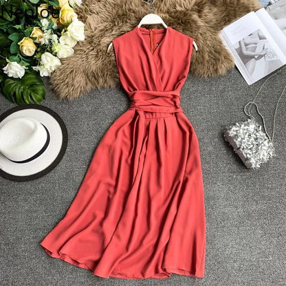 Slim Waist Long dress