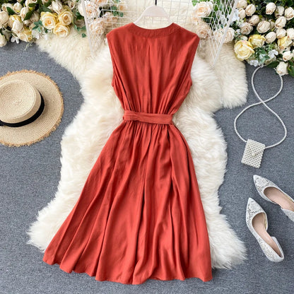 Casual Solid Sleeveless dress