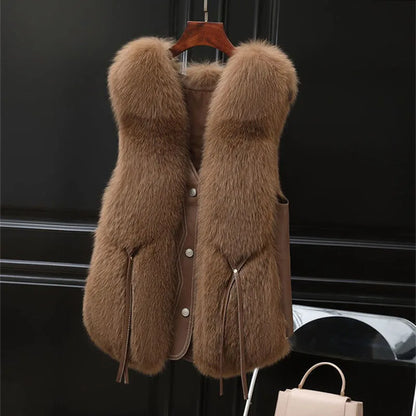 High Quality synthetic Fur Vest Jacket