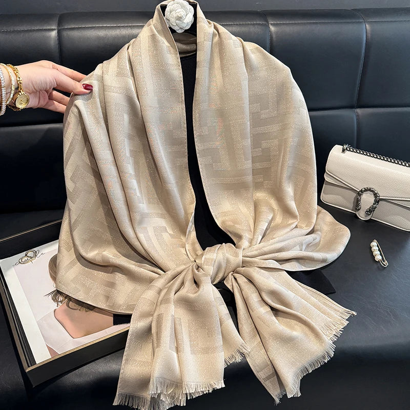 Scarf Fashion Geometry Print Scarves For Ladies Shawls And Wraps Pashmina