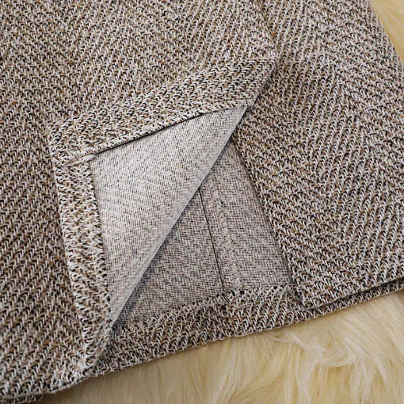 Retro Elastic High Waist  Straight Hip Knee Skirts