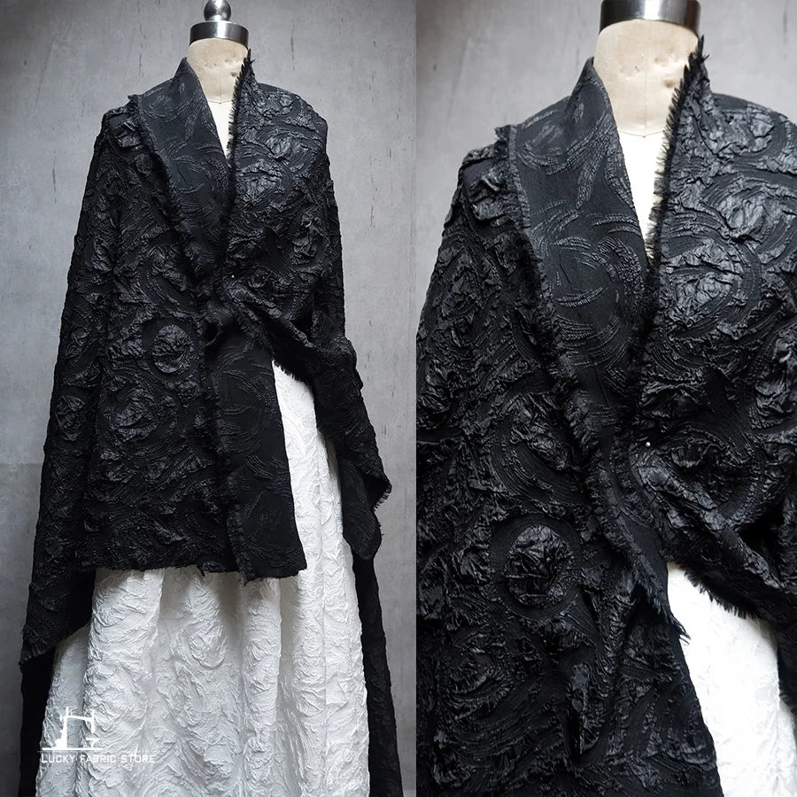 Black and white texture designer fabric