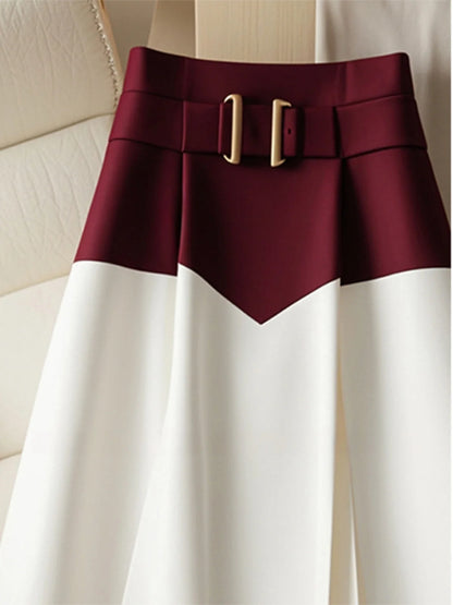 French Red White skirt