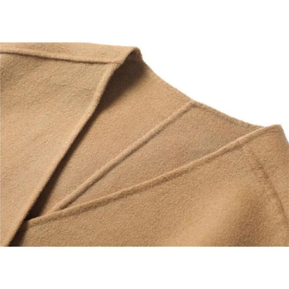 Casual Sleeveless Wool Coat Female Outerwear Tops With Belt