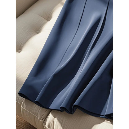 Navy Mid-length Skirts