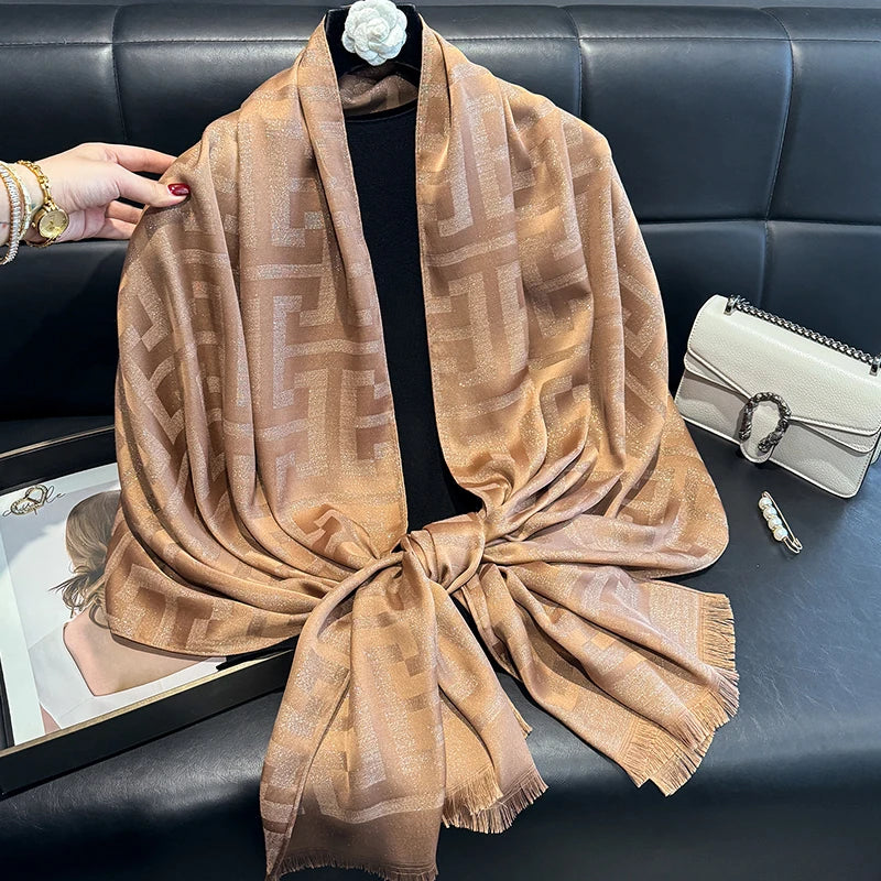 Scarf Fashion Geometry Print Scarves For Ladies Shawls And Wraps Pashmina