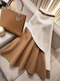 Casual Brown White Patchwork Skirt