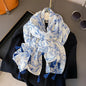 Viscose Cotton Scarf Aztec Paisley Floral Shawl Wraps Lady Thin Scarves Fashion Tassel