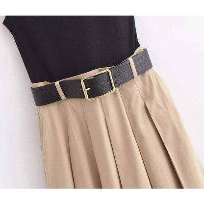 Pleated Belt dress