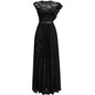 Lace Patchwork Chiffon Formal Dress