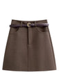 Wool Line Mini Skirt