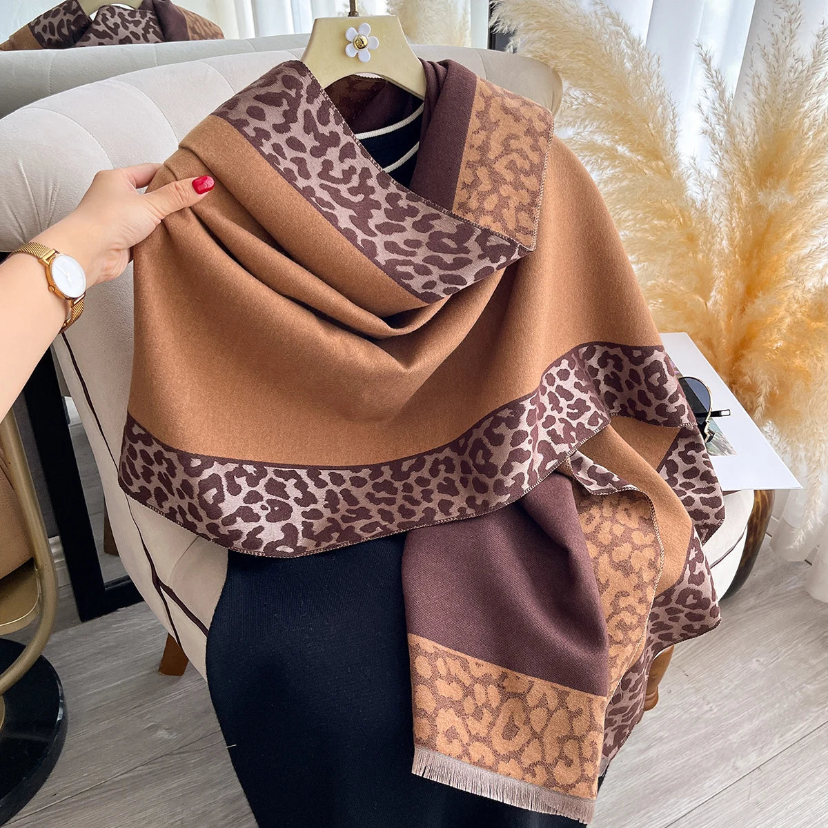 Cashmere Plaid  Scarf Winter Women Pashmina Shawls Warm Blanket Wraps Female Thick Scarves Bufanda Scarves