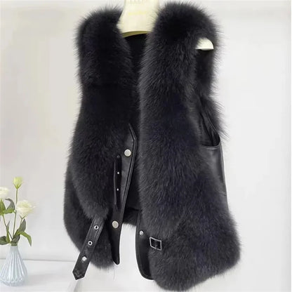 Synthetic Fur Vest Short Style