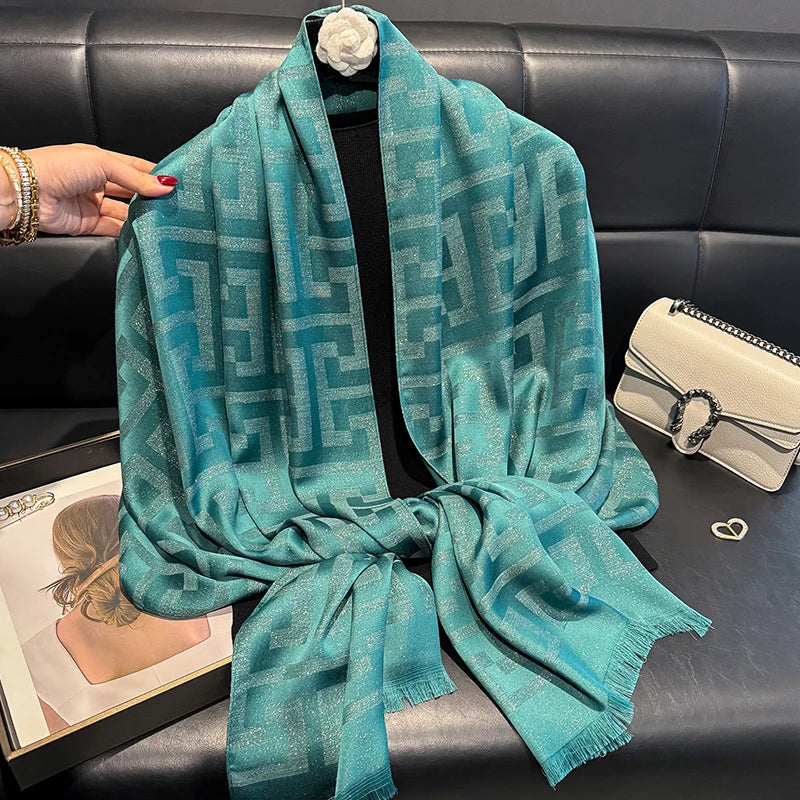 Scarf Fashion Geometry Print Scarves For Ladies Shawls And Wraps Pashmina