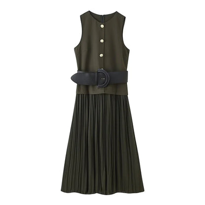 Pleated Long Dress