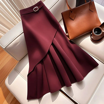 Asymmetric Skirt High Waist Patchwork skirt