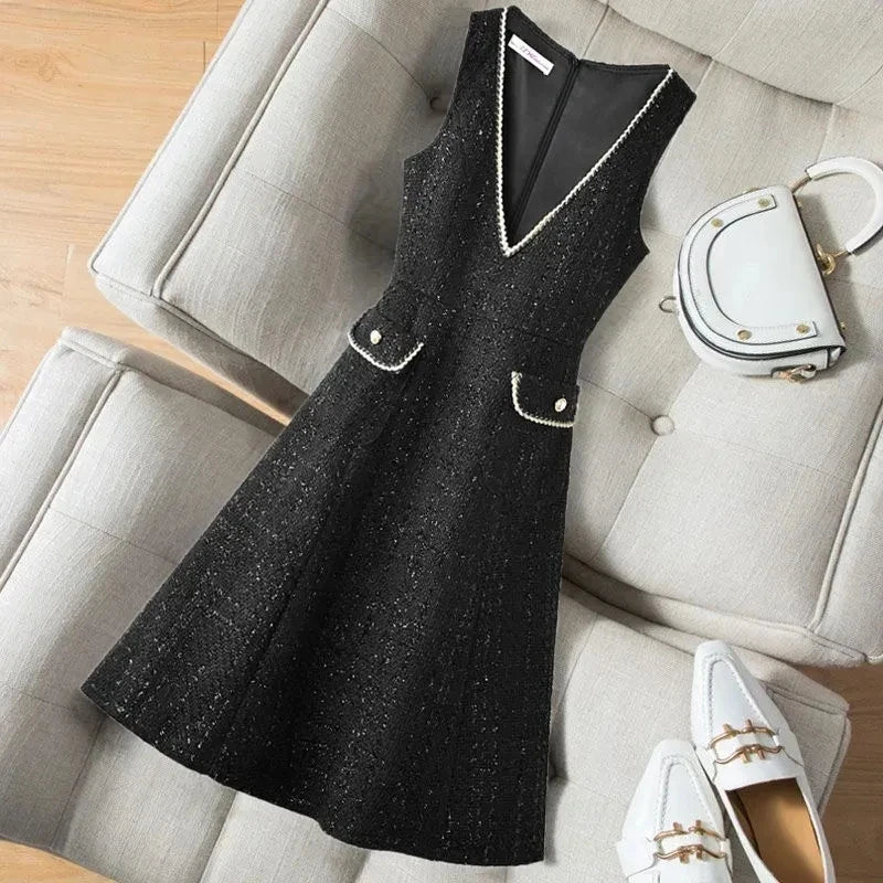 Woolen Strap Vest Dress