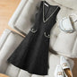 Woolen Strap Vest Dress