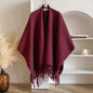 Warm Shawl Double Sided Designer Thickening Blanket Luxury Scarf Female Cloak Cashmere Pashmina Cape Stole