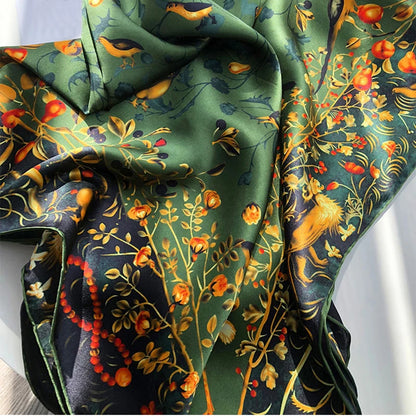 Scarf Vintage Imitation Silk Shawl
