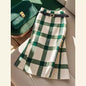 French Elegant Plaid Woolen Skirt
