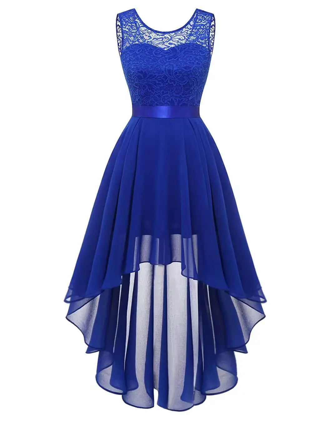 Neck Lace Patchwork Chiffon Swing Dress Cocktail Party