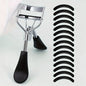 Portable Eyelash Curler with 15 Silicone Pads and Stainless Steel Eyelash Curler