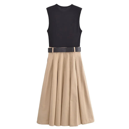 Pleated Belt dress