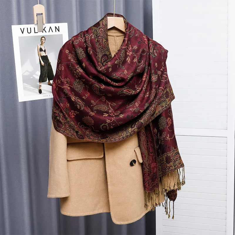 Pashmina Chale Dame Enveloppement Chaud Hiver Foulards Femme