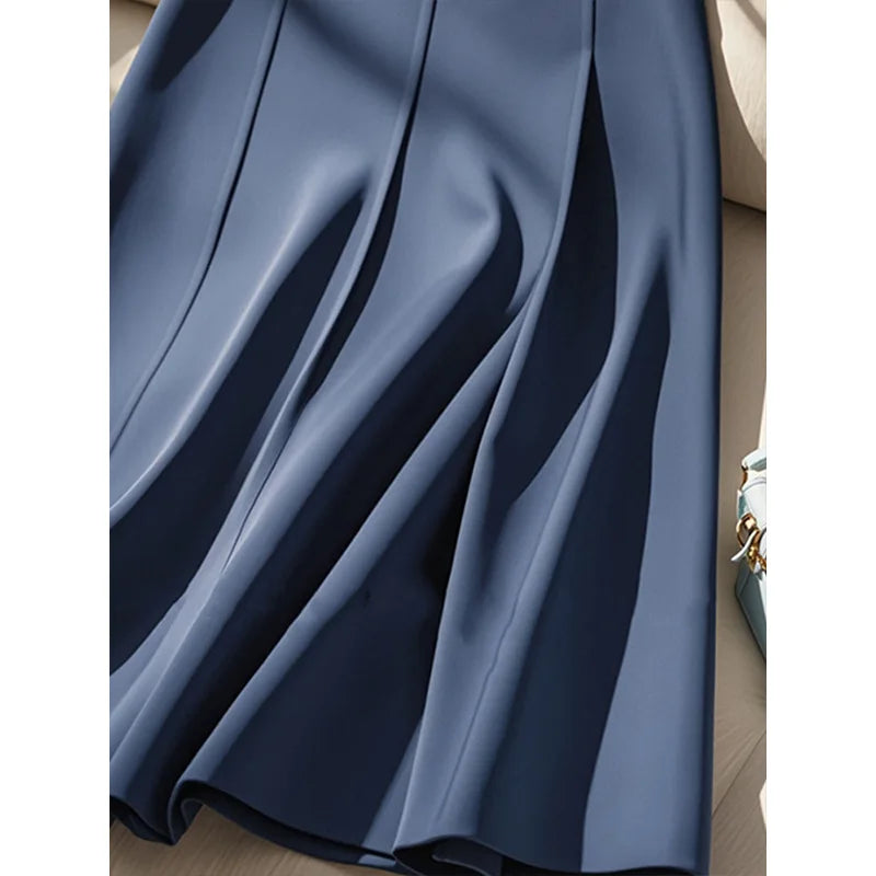 Navy Mid-length Skirts