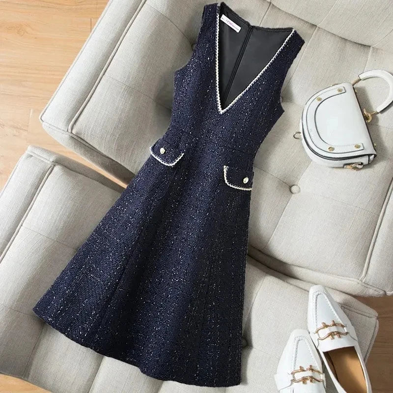 Woolen Strap Vest Dress