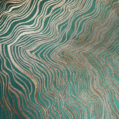Titanium Green Gold Thread Jacquard Fabric