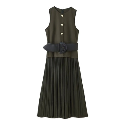 Pleated Long Dress